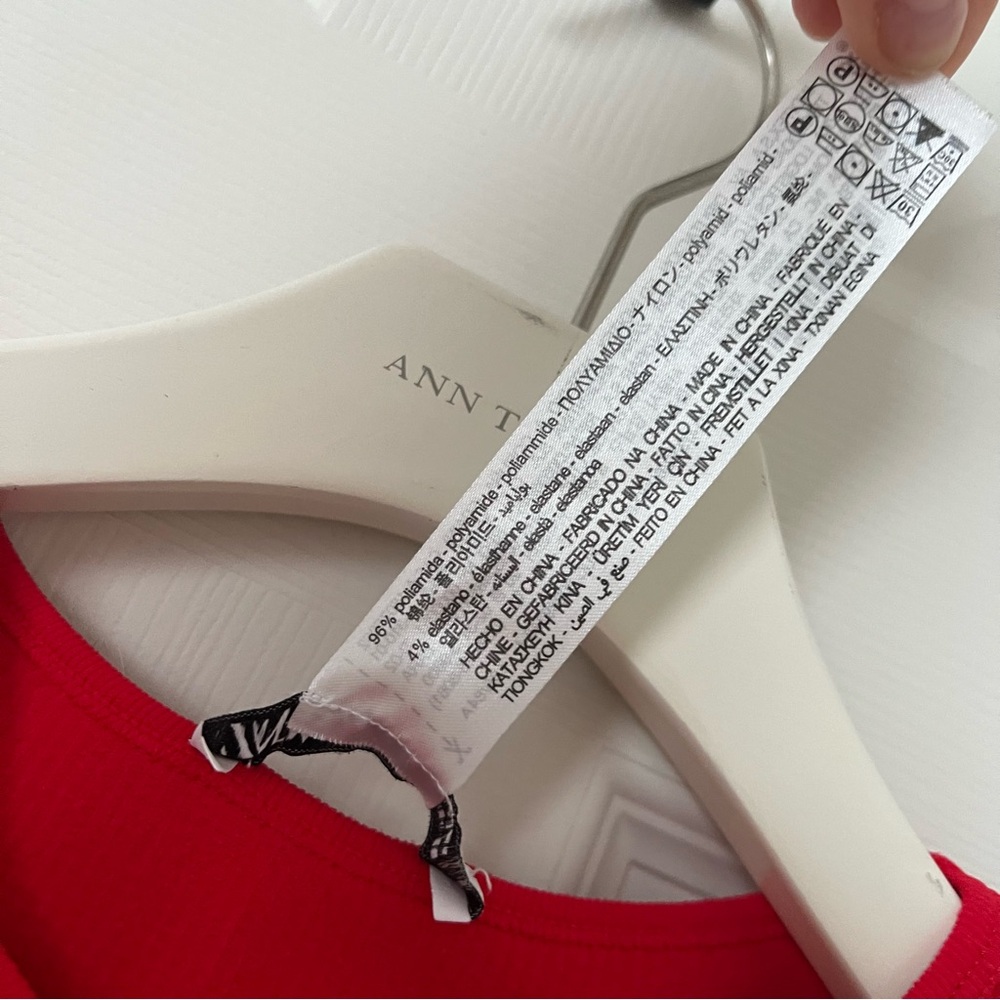 Zara Red Ribbed Cropped Tank - Picture 5 of 8